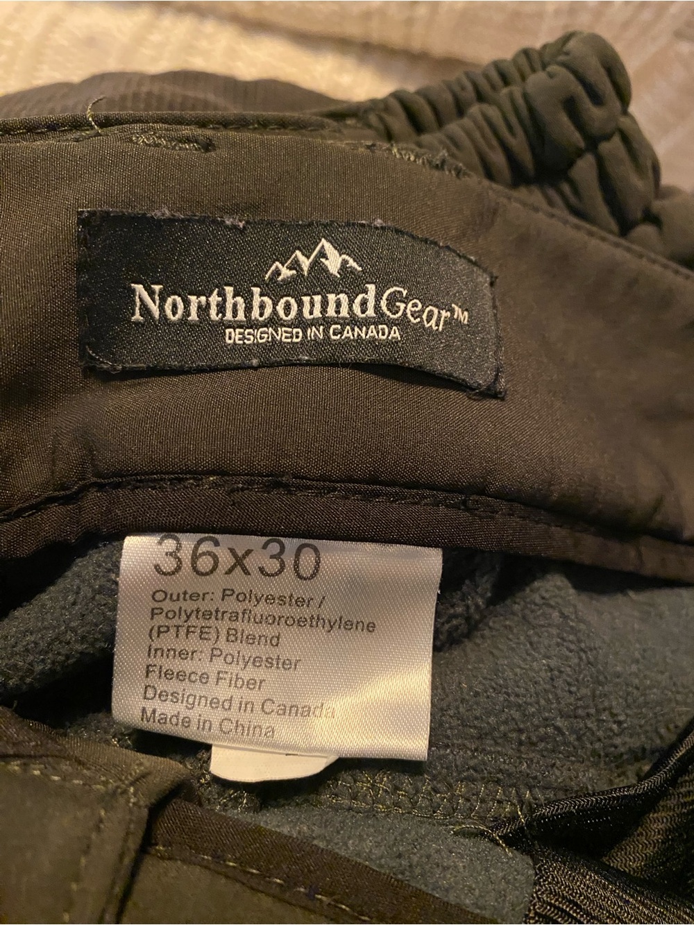 Men’s Olive Fleece-Lined Pants
